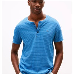 Striped Short-Sleeve Henley