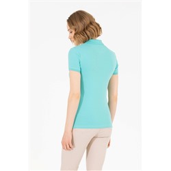 Kadın Mint Basic Polo Yaka Tişört