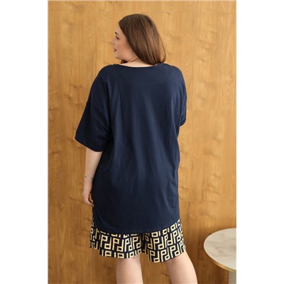 Футболка пижамная больших размеров (ФП-111 кошечка)