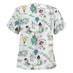 UA Earth Day White Print Scrub Top