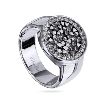 Кольцо Галактика (кристаллы SW серебристо-белые; покрытие родий), Есть комплект