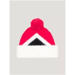 Tommy Hilfiger TH Logo Argyle Pom Beanie