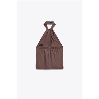 KNOTTED HALTER WAISTCOAT TOP