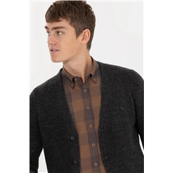 Erkek Antrasit Melanj Triko Hırka