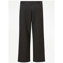 Boys Charcoal Plus Fit Regular Leg School Trouser 2 Pack