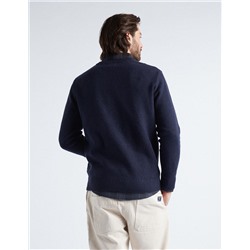Braided Knitted Jumper, Men, Dark Blue