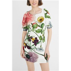 Vestido corto slim mangas abullonadas