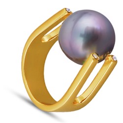 Кольцо (Майорка 14мм серо-голубая; покрытие золото), Есть комплект