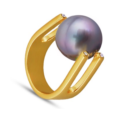 Кольцо (Майорка 14мм серо-голубая; покрытие золото), Есть комплект