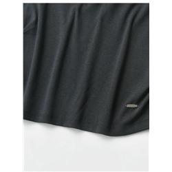 Женская короткая футболка со сборкой по бокам из смесового тенселя МО*КО