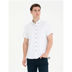 Haki Slim Fit Kısa Kollu Gömlek