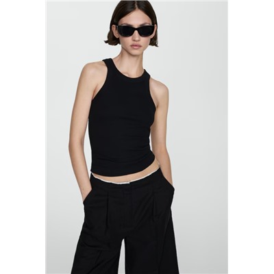 Top canalé algodón