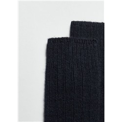 Lange gerippte Herrensocken mit Wolle und Cashmere