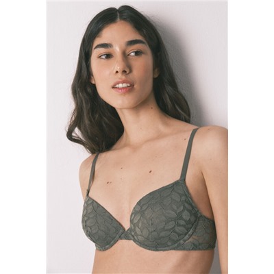 Sujetador clásico BEAUTIFUL relleno encaje kaki