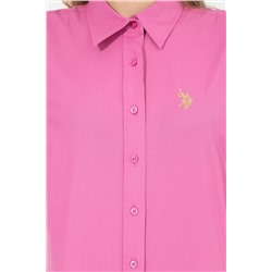 Kadın Pembe Uzun Kollu Basic Gömlek