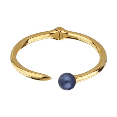 Браслет Гвоздь (Майорка черничная 12мм; покрытие золото), Есть комплект