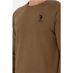 Erkek Haki Basic Sweatshirt