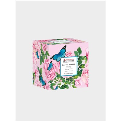 Кружка, 400 мл, с подставкой, Розы