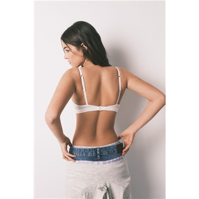 Sujetador push up algodón gris