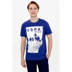 Erkek Mavi Bisiklet Yaka Tişört