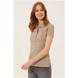 Kadın Haki Basic Polo Yaka Tişört