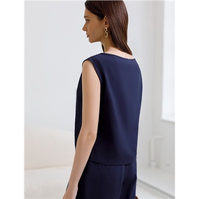 Топ c вырезом лодочка из плотного лиоцелла