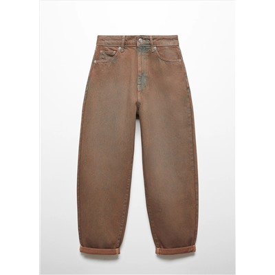 Jeans slouchy tiro alto