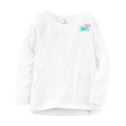 Long-Sleeve Bow Embellished Tee
