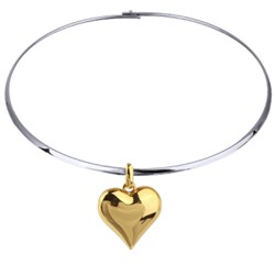 Колье-чокер Сердцебиение (2, 5см, покрытие золото, родий) 42см, Есть комплект