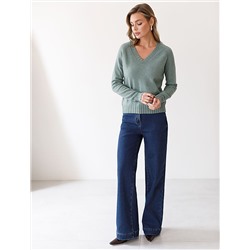 Джемпер с V вырезом из мягкой пряжи с кашемиром