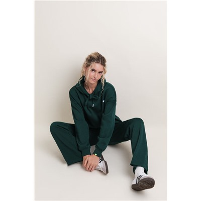 Pantalón flare felpa algodón verde