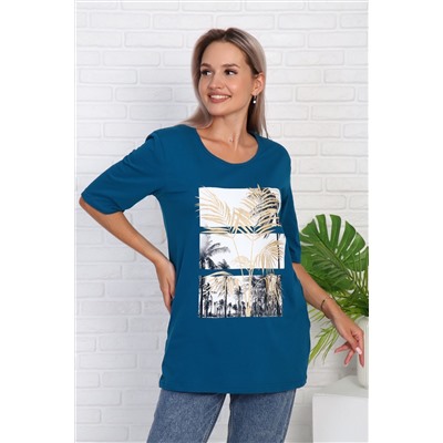 Футболка 786 с рисунком листья пальмы НАТАЛИ #979120