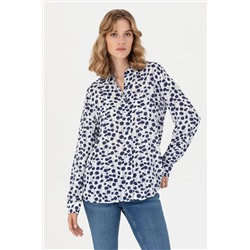 Kadın Lacivert Uzun Kollu Gömlek