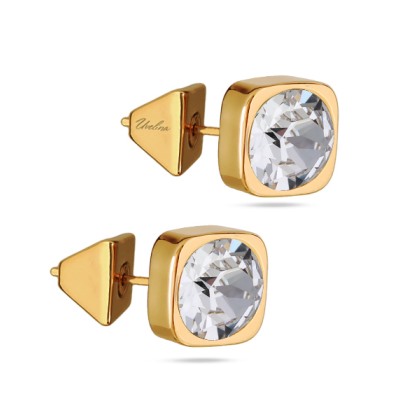 Пусеты Теннис (кристаллы SW белые 8мм; покрытие золото), Есть комплект