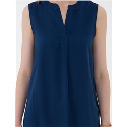 Lacivert Slim Fit Kolsuz Gömlek