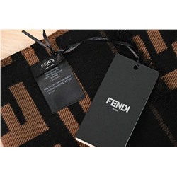 Зимний теплый шерстяной шарф/утеплитель для шеи с жаккардовым узором и буквами FEND*I