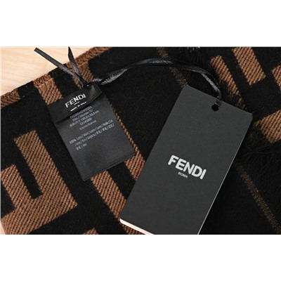 Зимний теплый шерстяной шарф/утеплитель для шеи с жаккардовым узором и буквами FEND*I