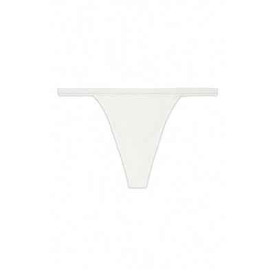 Tanga algodón canalé blanco
