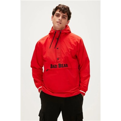 Bad Bear Hurricane Windbreaker Crimson Red Kırmızı Kanguru Cep Erkek Rüzgarlık