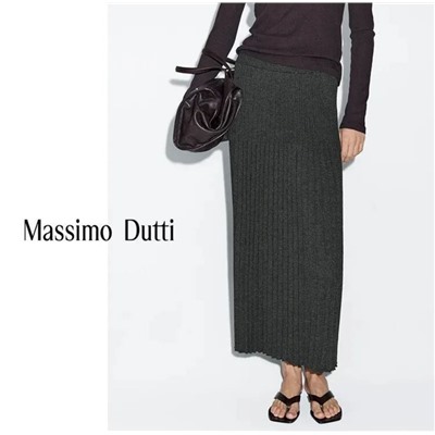 Женская мягкая шерстяная трикотажная плиссированная юбка МАССИМО Д