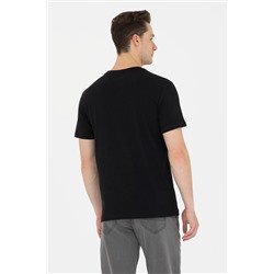 Erkek Siyah Bisiklet Yaka Tişört