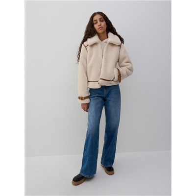 Jacke in Lammfell-Optik