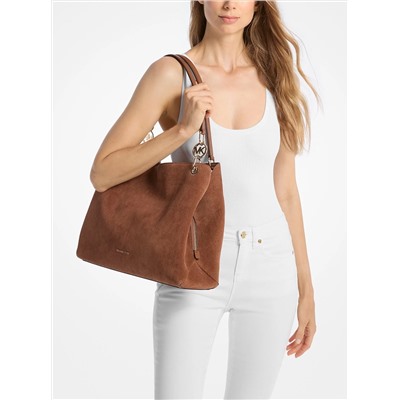 Michael Kors Outlet  Christina large suede shoulder bag