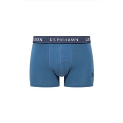 U.S. Polo Assn. Erkek Çok Renkli Çizgili & Düz Likralı Pamuklu Modal 3'lü Paket Boxer AR.8.0.U5R.1.İ5