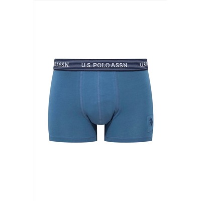 U.S. Polo Assn. Erkek Çok Renkli Çizgili & Düz Likralı Pamuklu Modal 3'lü Paket Boxer AR.8.0.U5R.1.İ5