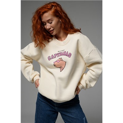 8526 Женский свитшот оверсайз