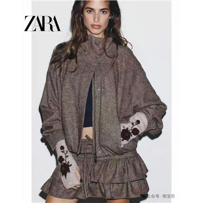 Женская куртка из смесовой шерсти в ретро стиле  ZAR*A