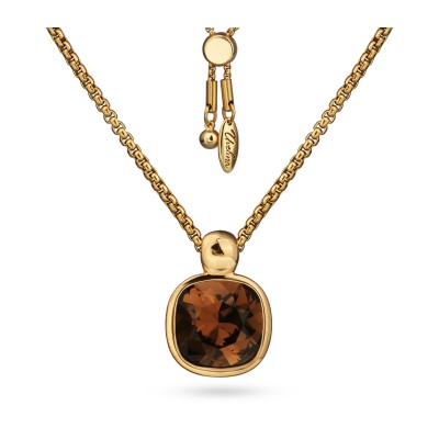 Кулон Триумф (кристаллы SW шоколад 12мм; покрытие золото) 76см, Есть комплект