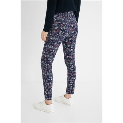 Pantalon skinny tobillero flores