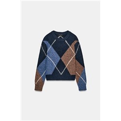 ARGYLE KNIT JUMPER